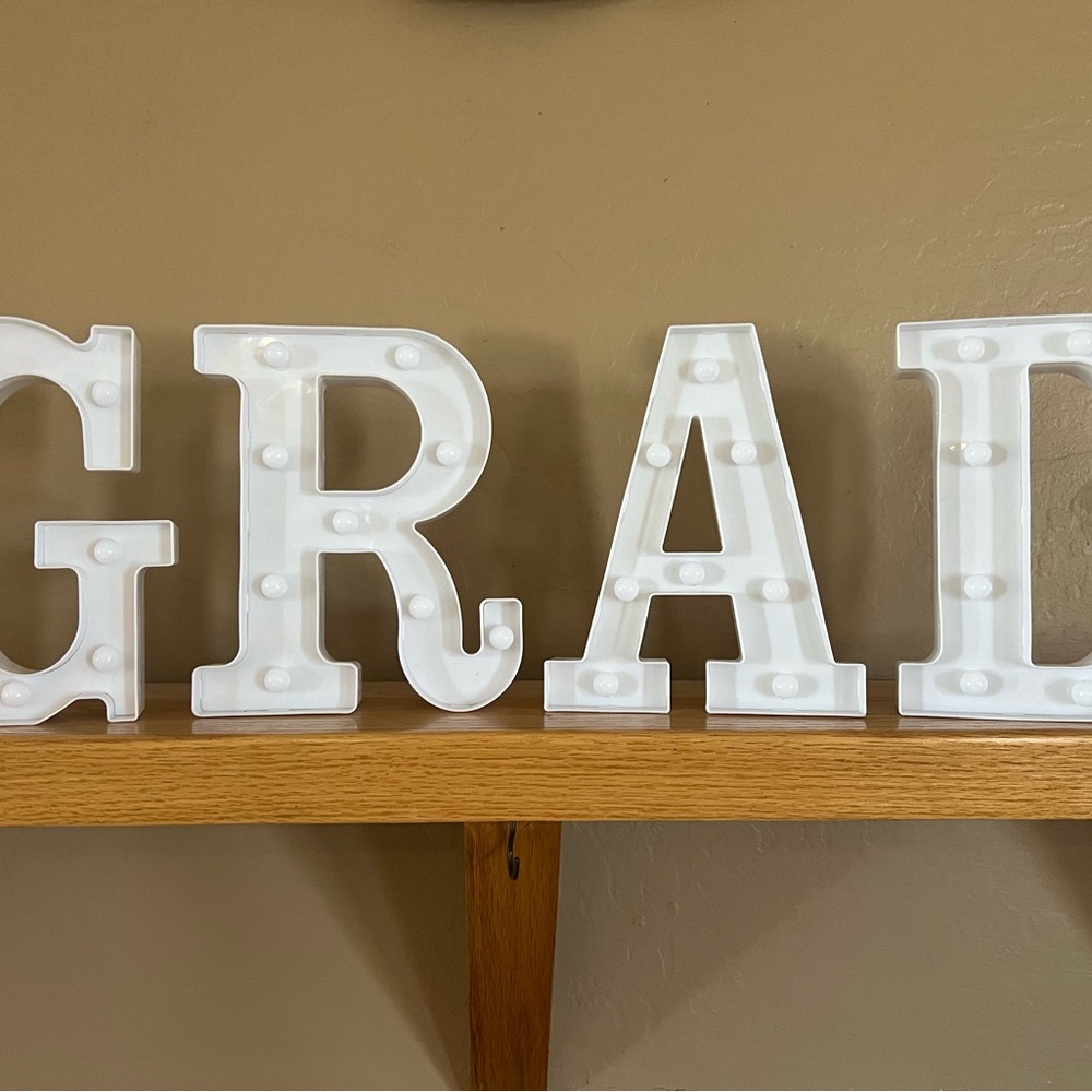 GRAD light up letters